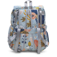Water Proof Printed Diaper Bag Large Blue Dahlia