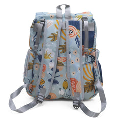 Water Proof Printed Diaper Bag Large Blue Dahlia