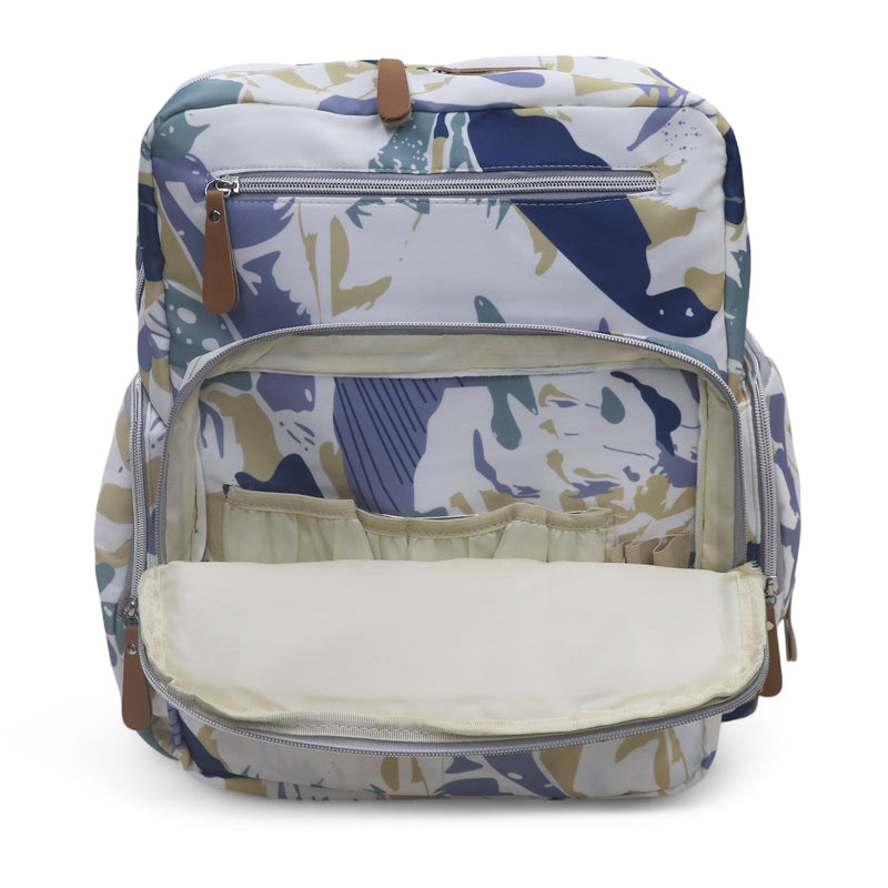 Water Proof Printed Diaper Bag Large Blue Dahlia