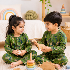 Fish on Greens - 100% Cotton Lightweight Cambric Soft Unisex Muslin Set for New Born to 6 Years