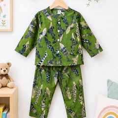 Fish on Greens - 100% Cotton Lightweight Cambric Soft Unisex Muslin Set for New Born to 6 Years