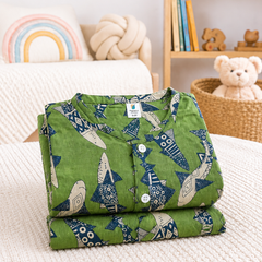 Fish on Greens - 100% Cotton Lightweight Cambric Soft Unisex Muslin Set for New Born to 6 Years