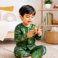 Fish on Greens - 100% Cotton Lightweight Cambric Soft Unisex Muslin Set for New Born to 6 Years