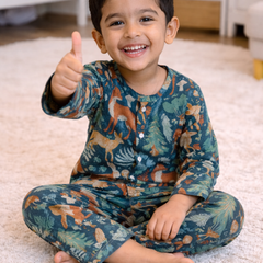 Forest - 100% Cotton Lightweight Cambric Soft Unisex Muslin Set for New Born to 6 Years