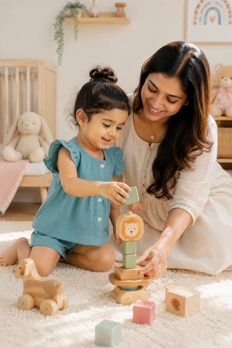 Teal Baby Girl Short Sleeve Top and Shorts Set | Premium Crinkled Double Layered Muslin