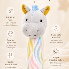 Unicorn - Soft Plush Rattle Toy for Kids | Premium High Quality