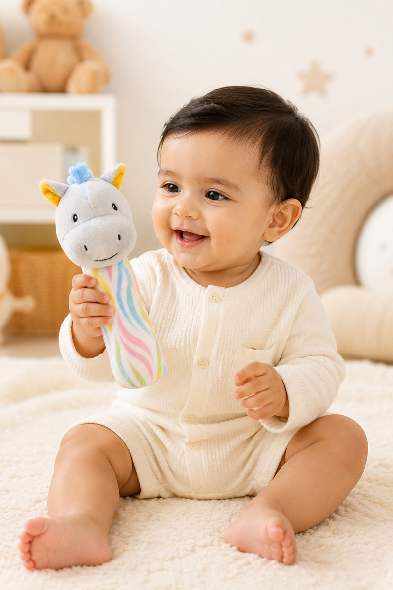 Unicorn - Soft Plush Rattle Toy for Kids | Premium High Quality