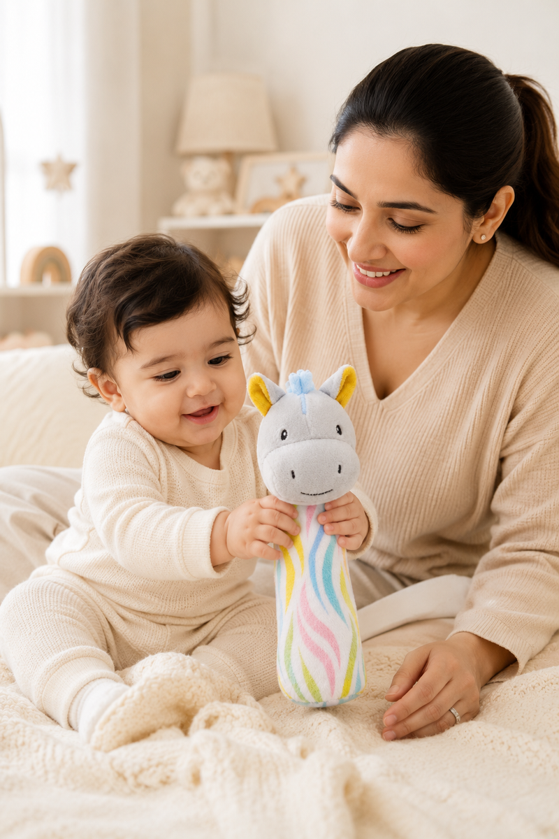 Unicorn - Soft Plush Rattle Toy for Kids | Premium High Quality