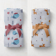 Muslin Dolphin N Giraffe Swaddle Set of 2