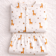Giraffe | Checkered Muslin | Soft Unisex Muslin Set for New Born to 6 Years