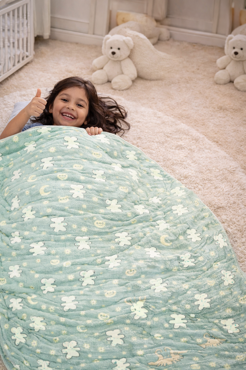 Kradyl Kroft Glow in the Dark Blankets | Large Size - Teddy