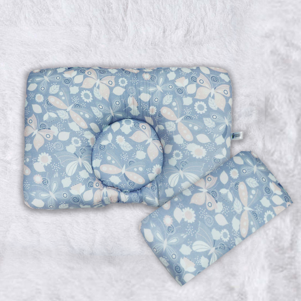 Butterfly Grey New Born Pillow | Baby Pillow | Head Shaping Pillow