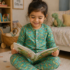 Dino Land - 100% Cotton Lightweight Cambric Soft Unisex Muslin Set for New Born to 6 Years