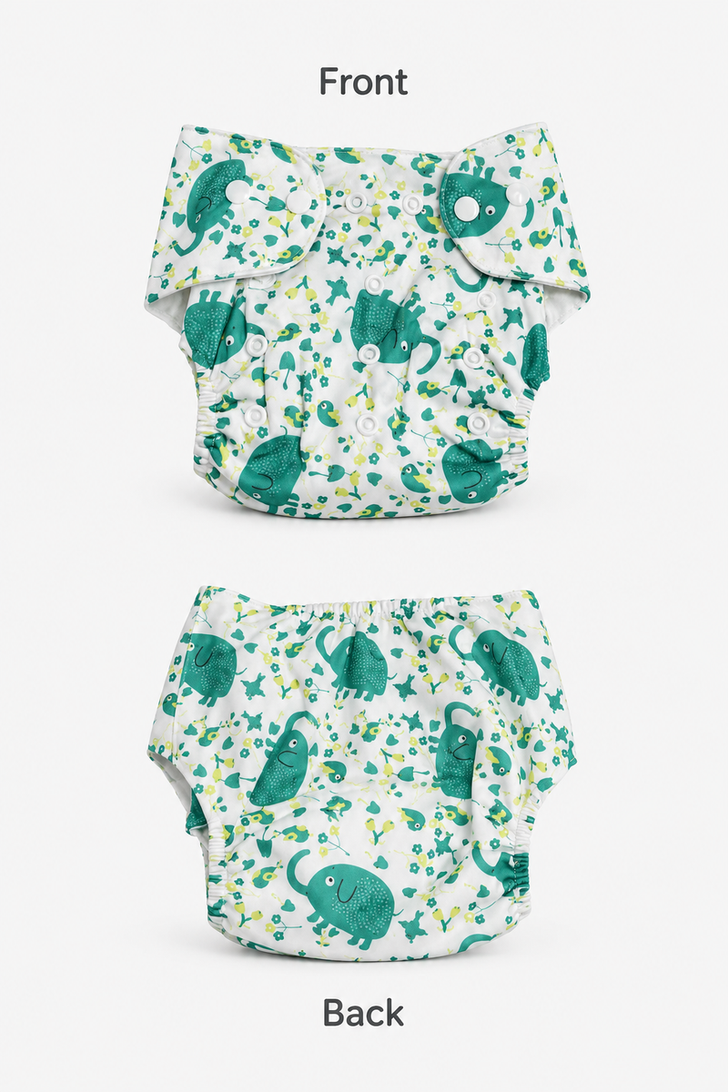 Adjustable Reusable Diaper Pant - Green Elli