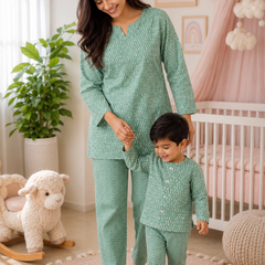 Green Kafe - Mom and Baby 100% Cotton Twinning Set