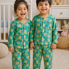 Green Lion - 100% Cotton Lightweight Cambric Soft Unisex Muslin Set for New Born to 6 Years