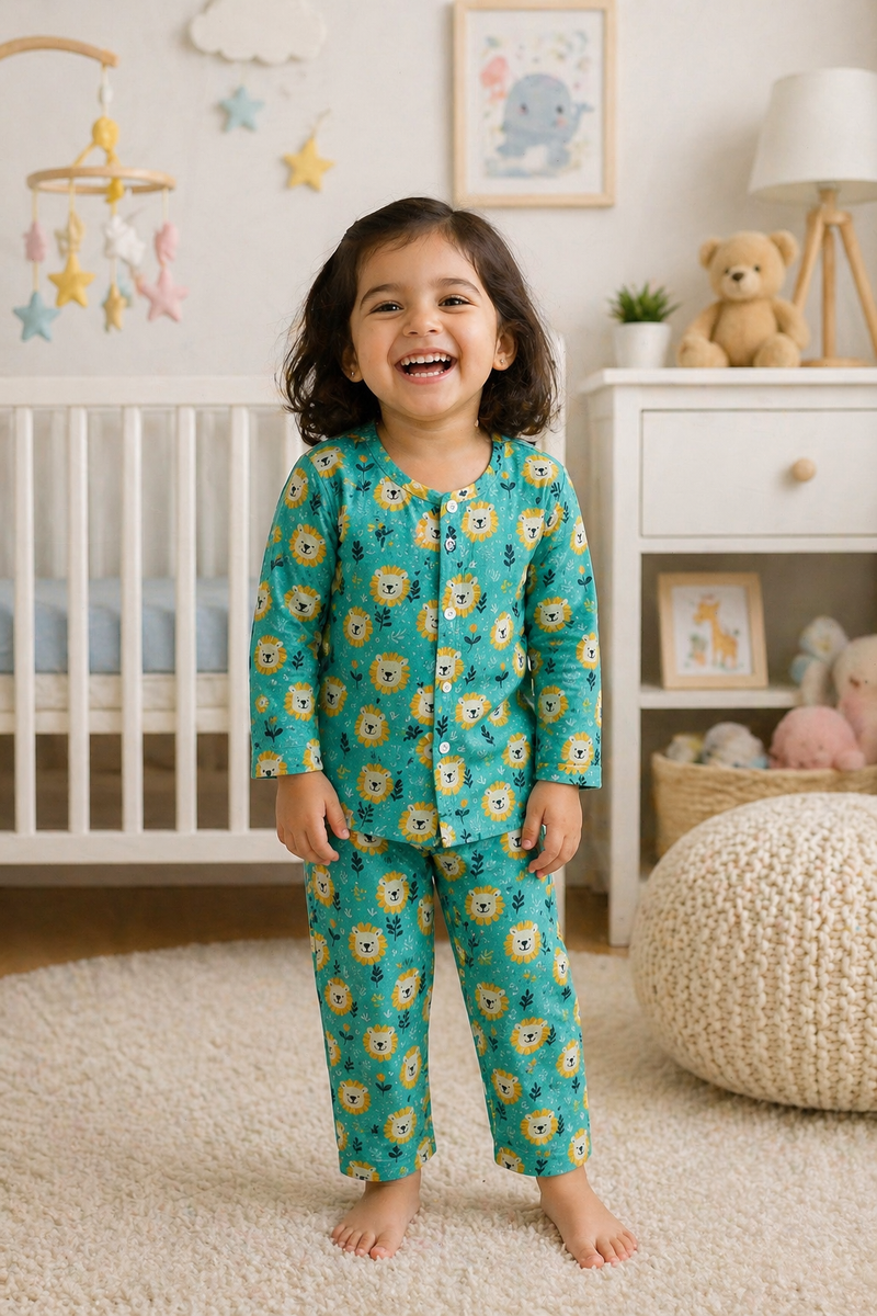 Green Lion - 100% Cotton Lightweight Cambric Soft Unisex Muslin Set for New Born to 6 Years