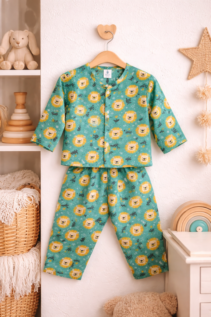 Green Lion - 100% Cotton Lightweight Cambric Soft Unisex Muslin Set for New Born to 6 Years