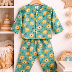 Green Lion - 100% Cotton Lightweight Cambric Soft Unisex Muslin Set for New Born to 6 Years