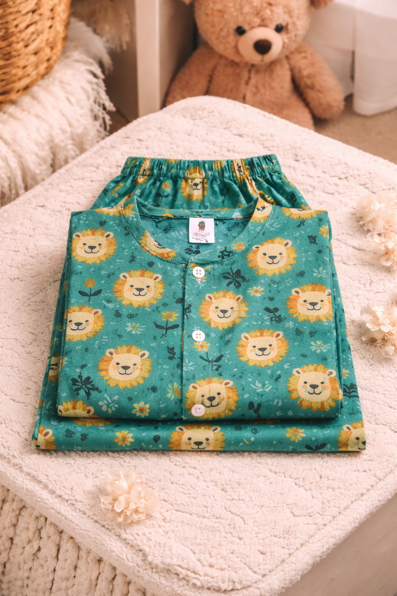 Green Lion - 100% Cotton Lightweight Cambric Soft Unisex Muslin Set for New Born to 6 Years