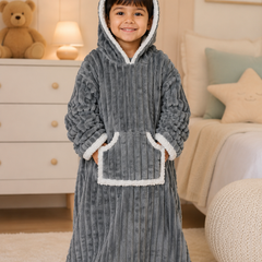 Grey Plush - Wearable Blankets for Kids | Unisex | Soft Plush Fur