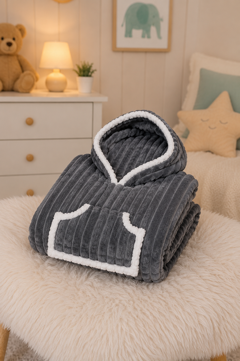 Grey Plush - Wearable Blankets for Kids | Unisex | Soft Plush Fur