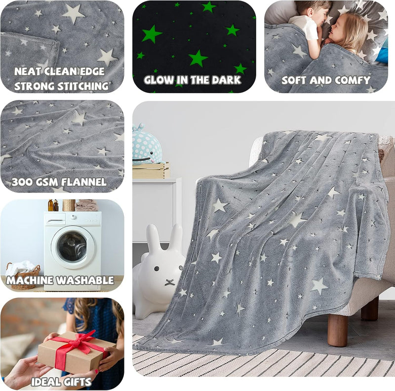 Kradyl Kroft Glow in the Dark Blankets | Large Size - Dinos