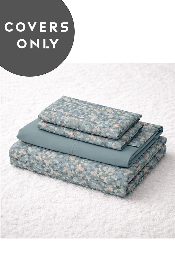 Kradyl Kroft Kids 3 Pcs Bedding Set with Removable Covers | Duvet, Pillow and Lumbar Pillow with 100% Cotton Covers - Grey Butterfly