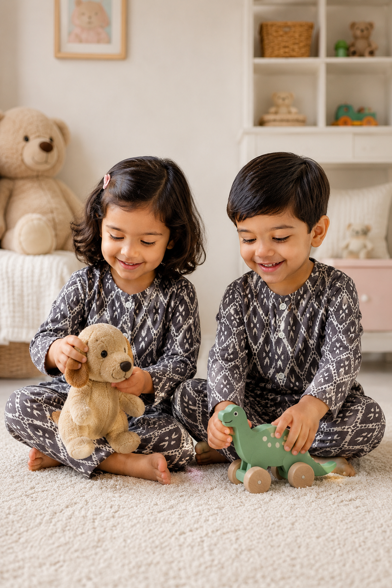 Grey Hex - 100% Cotton Lightweight Cambric Soft Unisex Muslin Set for New Born to 6 Years