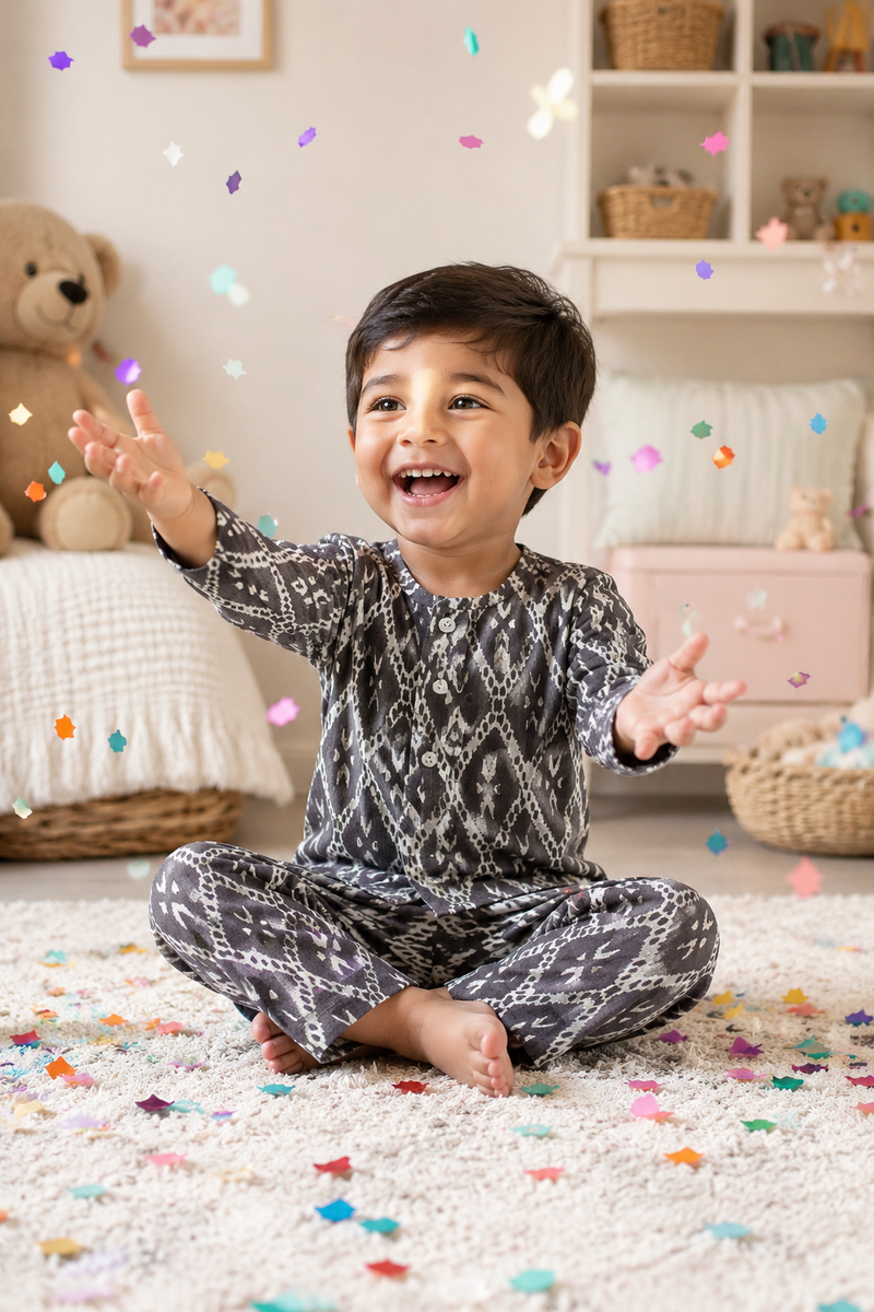 Grey Hex - 100% Cotton Lightweight Cambric Soft Unisex Muslin Set for New Born to 6 Years