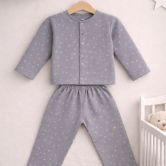 Grey Star| Premium Crinkled Double Layered Soft Unisex Muslin Set for New Born to 6 Years