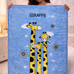 Kradyl Kroft Plush Double Layered Velvet with Two Side Printed Kids Blanket - Giraffe