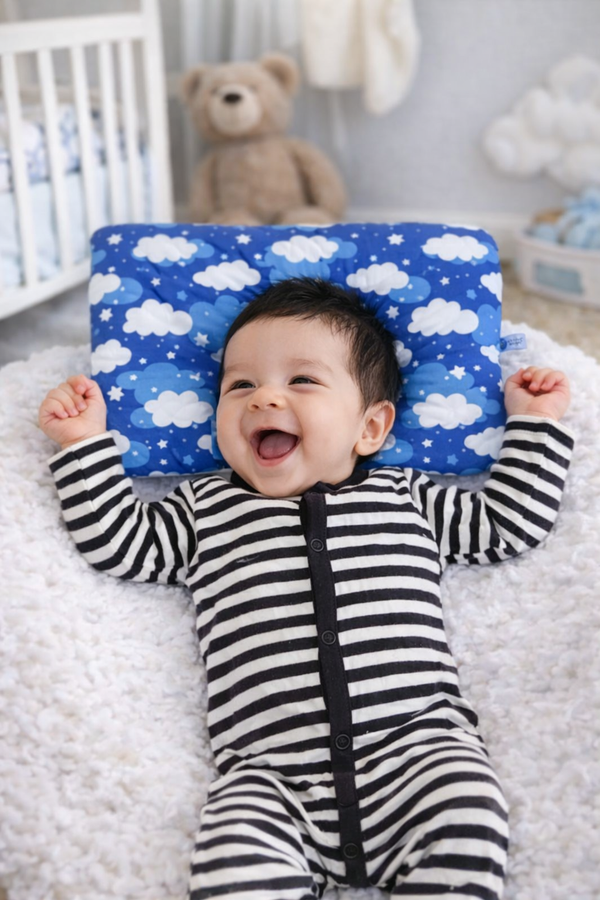 Blue Clouds New Born Pillow | Baby Pillow | Head Shaping Pillow