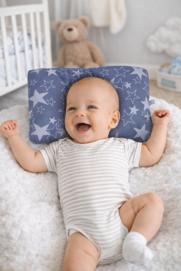 Grey Star New Born Pillow | Baby Pillow | Head Shaping Pillow