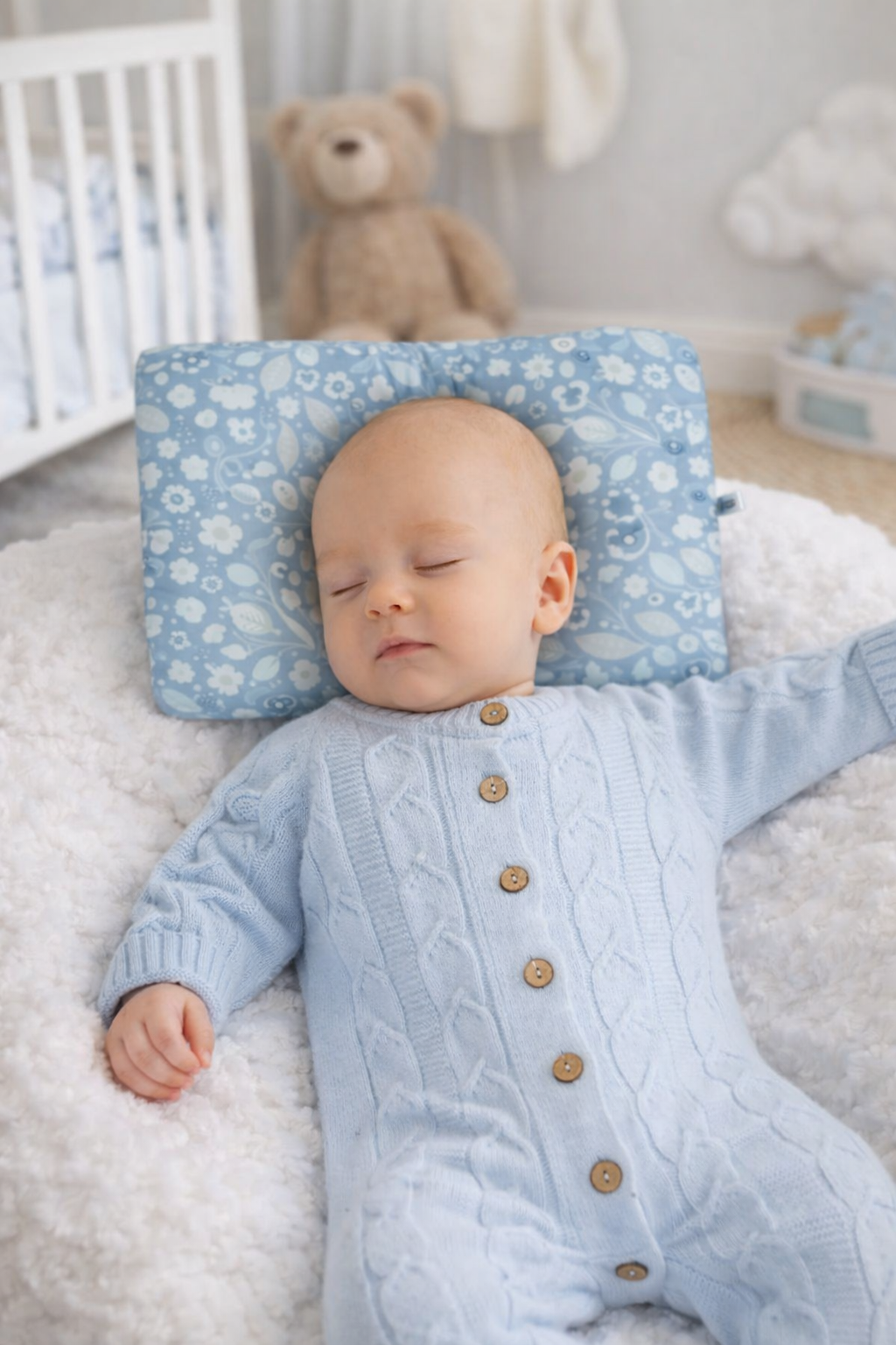 Butterfly Grey New Born Pillow | Baby Pillow | Head Shaping Pillow