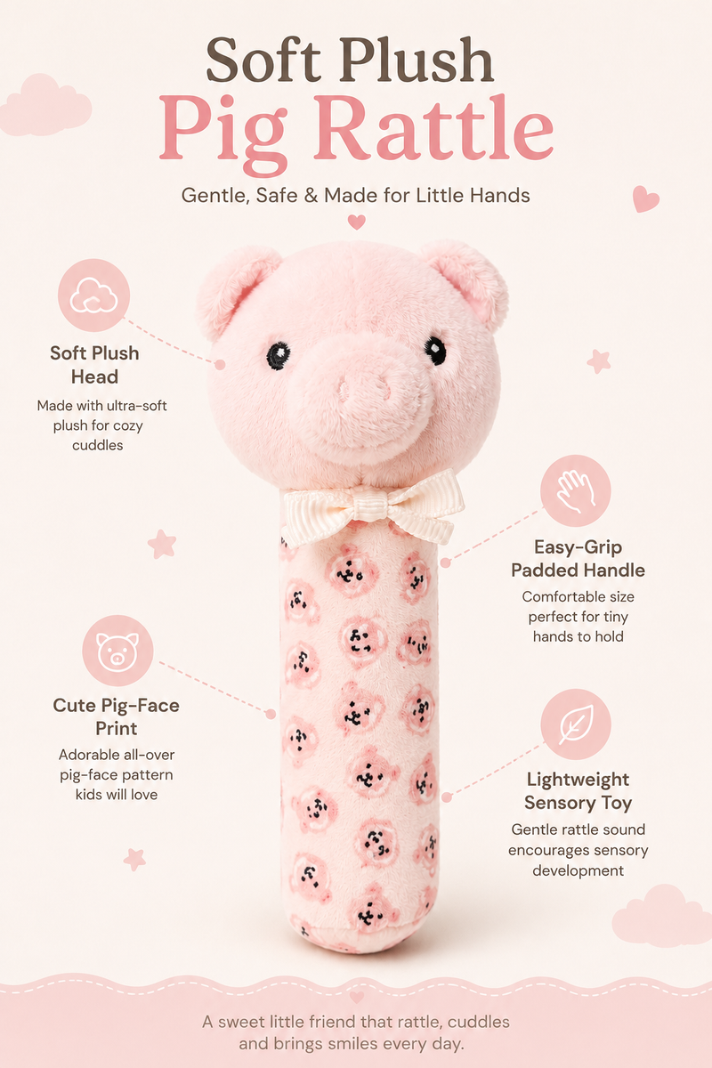 Iggy - Soft Plush Rattle Toy for Kids | Premium High Quality