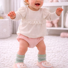 Pink Kitty- Baby Sock Shoes for Infants Babies - 6 to 18 Months