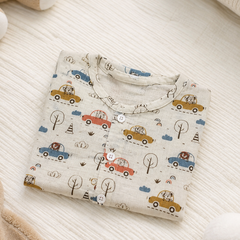 1 Pc Short Sleeve Premium Crinkled Double Layered Soft Unisex Muslin Jhabla Vest - Car1