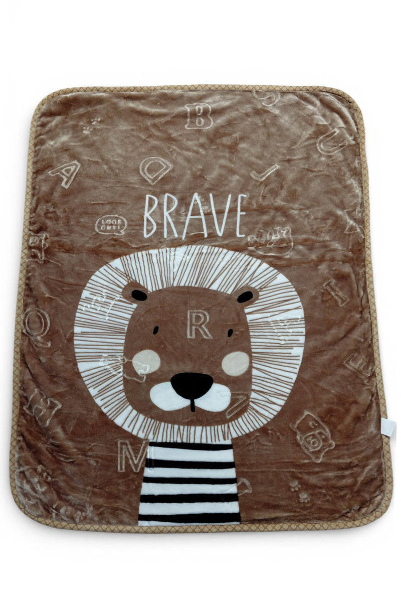 Kradyl Kroft Plush Double Layered Velvet with Two Side Printed Kids Blanket - Brave