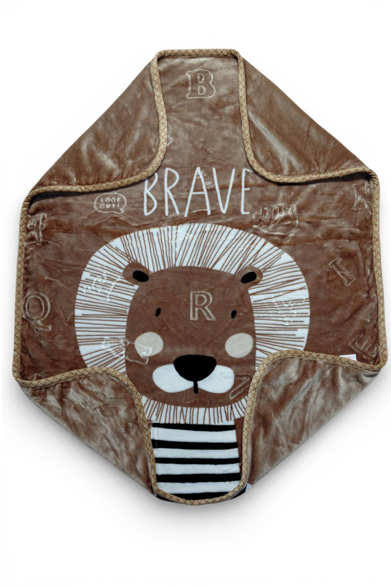 Kradyl Kroft Plush Double Layered Velvet with Two Side Printed Kids Blanket - Brave