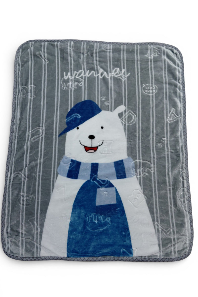 Kradyl Kroft Plush Double Layered Velvet with Two Side Printed Kids Blanket - Grey Panda