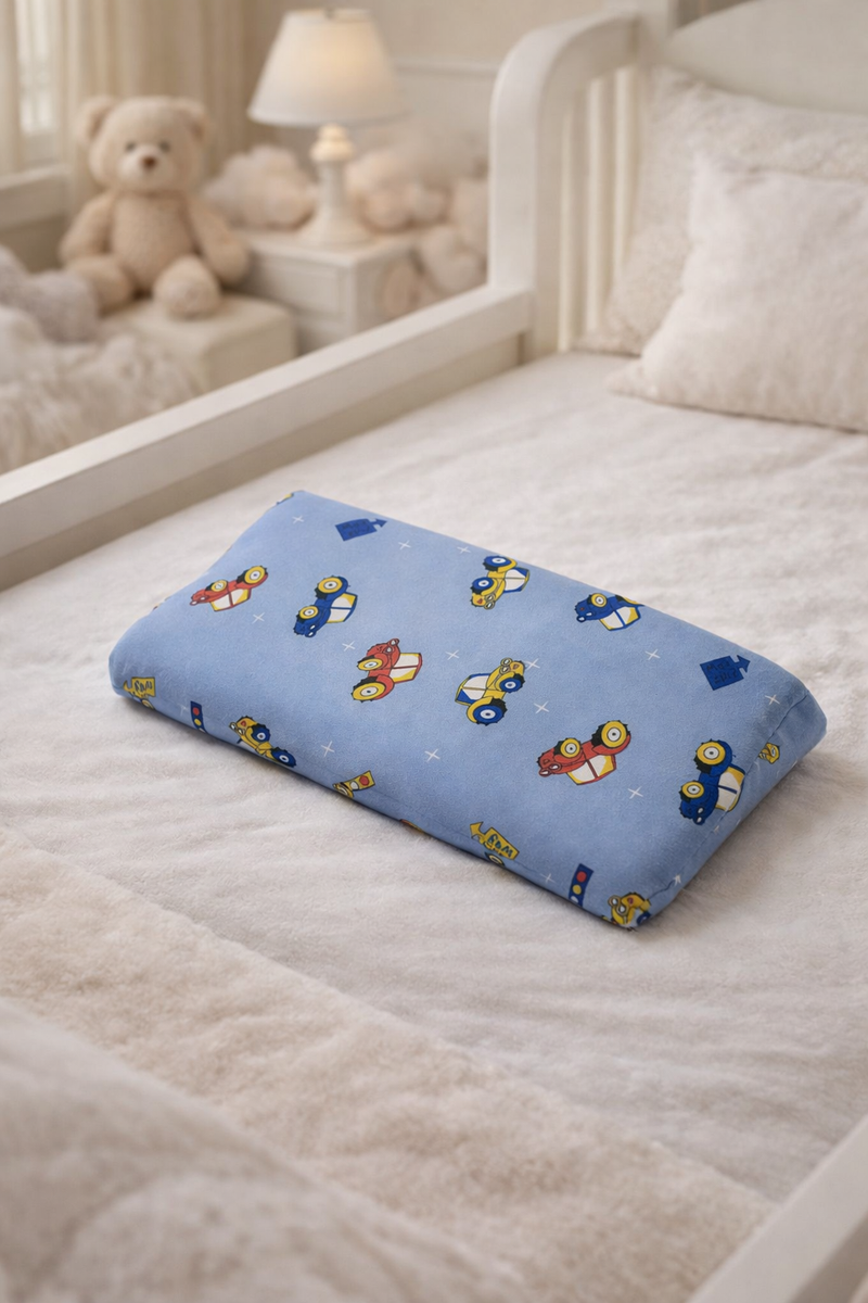 Kradyl Kroft Cervical Memory Foam Pillow for Kids 3 to 8 Yrs - Hot Wheeler