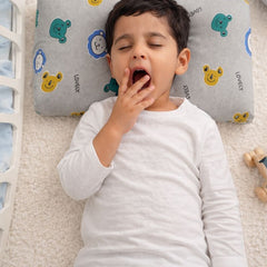 Kradyl Kroft Cervical Memory Foam Pillow for Kids 3 to 8 Yrs - Grey Bear
