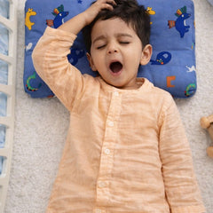 Kradyl Kroft Cervical Memory Foam Pillow for Kids 3 to 8 Yrs - Blue Dino