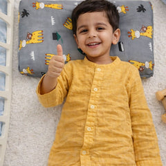 Kradyl Kroft Cervical Memory Foam Pillow for Kids 3 to 8 Yrs - Grey Giraffe