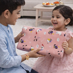 Kradyl Kroft Cervical Memory Foam Pillow for Kids 3 to 8 Yrs - Pink Puppy