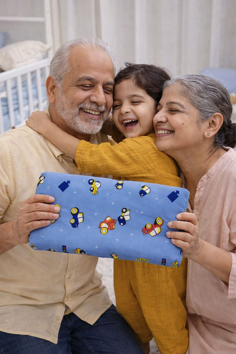Kradyl Kroft Cervical Memory Foam Pillow for Kids 3 to 8 Yrs - Hot Wheeler