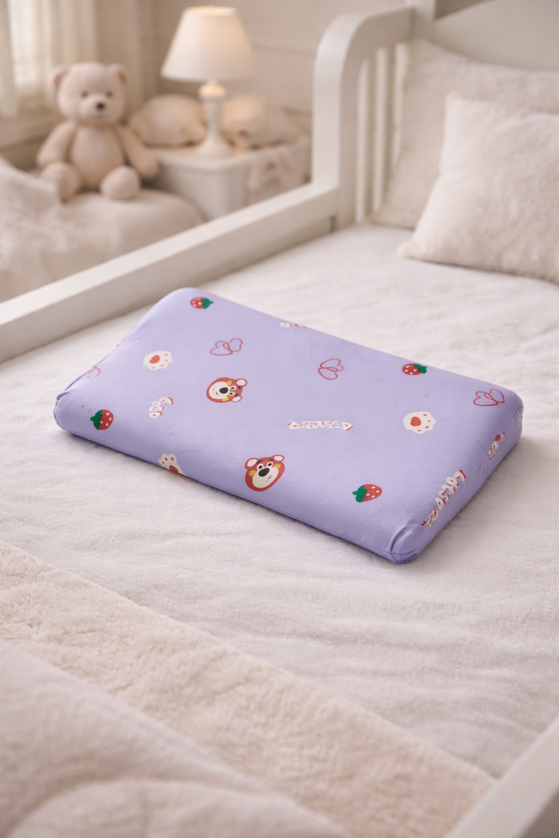 Kradyl Kroft Cervical Memory Foam Pillow for Kids 3 to 8 Yrs - Purple Lotso