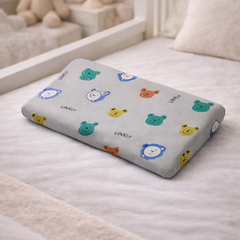 Kradyl Kroft Cervical Memory Foam Pillow for Kids 3 to 8 Yrs - Grey Bear