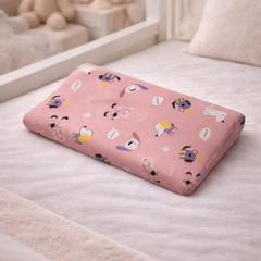Kradyl Kroft Cervical Memory Foam Pillow for Kids 3 to 8 Yrs - Pink Puppy